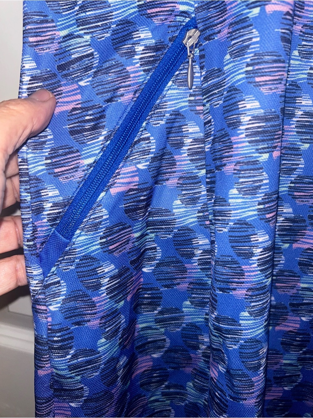 Bermuda Sands Blue Patterned Zip-Front Mini Dress - Picture 4 of 7
